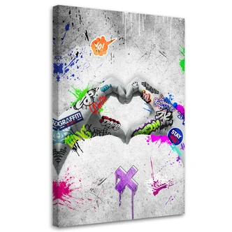Leinwandbild Street Art Herz 