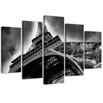 Leinwandbild 5 teilig, Pariser Eiffelturm 