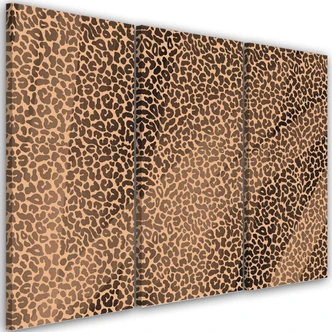 Leinwandbild 3 teilig, Leopard Leopard Pelfpatches Muster 