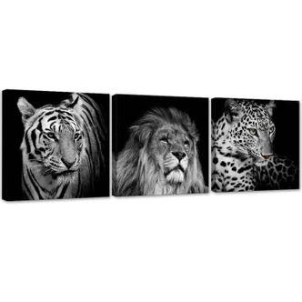 3-delige canvas print, dieren Afrika 