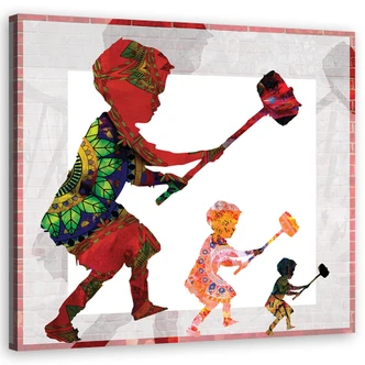 Tableau sur toile, Banksy Garçon avec un marteau 