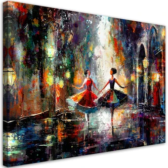 Canvas Schilderij, Dansende ballerina's 