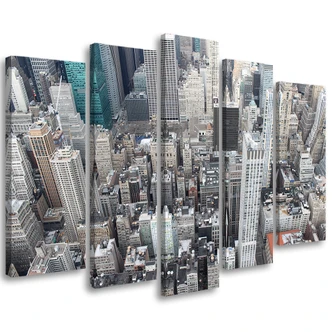 Leinwandbild 5 teilig, New York Stadt Wolkenkratzer 