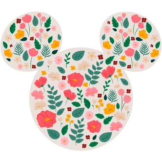 zelfklevend behang - Mickey Head Wilde Bloemen - 125 x 125 cm 