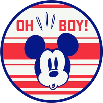 zelfklevend vlies behang - Mickey Oh Boy - 125 x 125 cm 