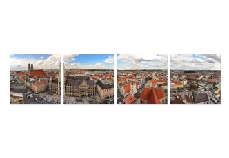 Tableau en verre - Skyline de Munich (4 parties) 