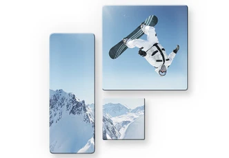 Glasbild Snowboarder (3-teilig) 