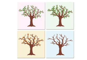 Glasschilderijen Vier Jaargetijden 