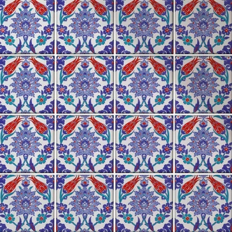 Tegelstickers Oriental Flowers Blue (12 stuks) Tegelstickers Oriental Flowers Blue (12 stuks)