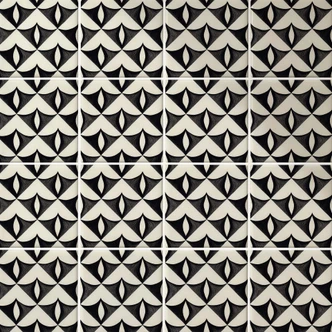 Fliesenaufkleber Geometrische Ornamente in schwarz-beige - Treechild - 12er Set 