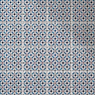 Fliesenaufkleber Geometrisches Muster mit Blumen - Treechild - 12er Set 