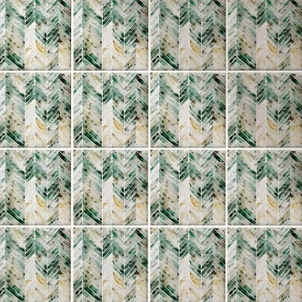 Fliesenaufkleber Grünes Aquarell Fischgrätmuster - Treechild - 12er Set 