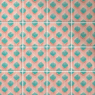 Kakeldekorer diamantmönster turkosrosa - Treechild - set om 12 Kakeldekorer diamantmönster turkosrosa - Treechild - set om 12