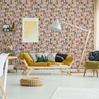 Papier peint intissé dans multicolore formes modernes graphique géométrique Papier peint intissé dans multicolore formes modernes graphique géométrique