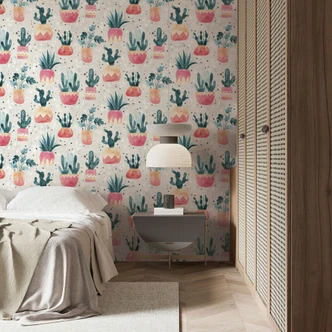 Vliestapete in Grau Grün Rot Blumen Pflanzen Floral Natur Modern  