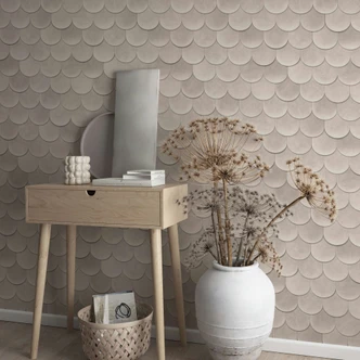 Papier peint intissé gris 3D aspect écaillé vintage used look Géométrique  