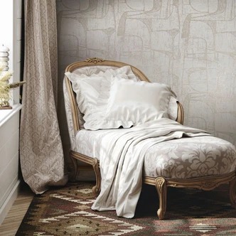 Tapeta z włókniny w kolorze beżowym, błyszczące geometryczne kształty, nowoczesna grafika  