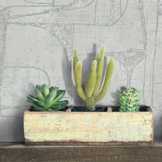 Papier peint intissé gris brillant formes géométriques graphique moderne  