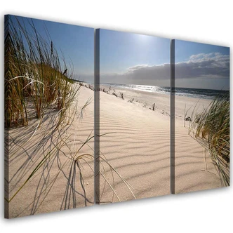 3-delige canvasprint, Dune Beach Sea 