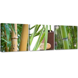 Leinwandbild 3-teilig, Bamboo Zen Spa 