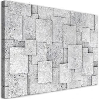 Leinwandbild, Geometrische Beton 3D Abstrakt 