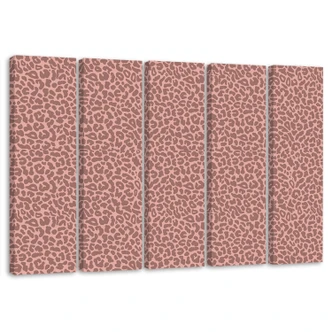 Leinwandbild 5 teilig, Leopard Leopard Pelfpatches Muster 