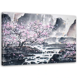 Leinwandbild, Japanisches Aquarell 