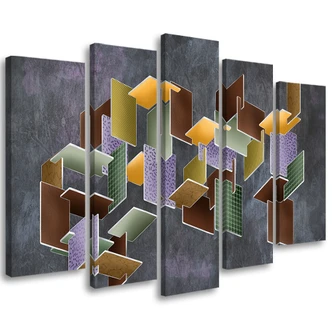 Leinwandbild 5 teilig, 3D -Rätsel 