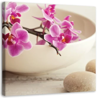 Leinwandbild, Rosa Orchideen Zen Spa 