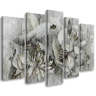 Leinwandbild 5 teilig, Saint Lotos Blumen 