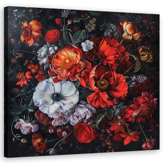 Leinwandbild Blumen Blätter Rosen 