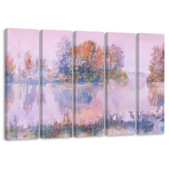 Leinwandbild 5 teilig, Seeblick 