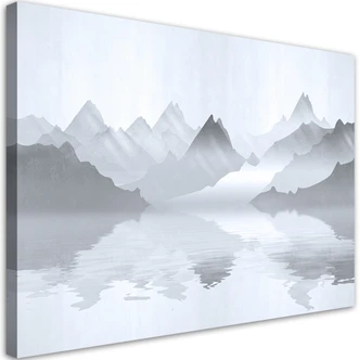 Leinwandbild, Berge auf See Abstraktion 