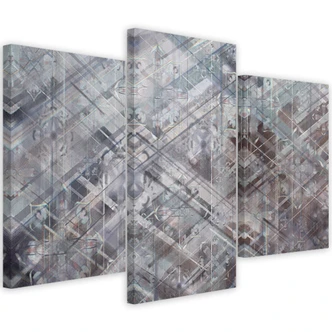 3-delige canvas print Abstracte geometrische vormen 