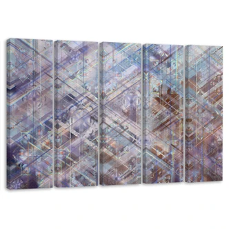 Leinwandbild 5 teilig, Abstrakte geometrische Formen 