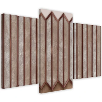 Leinwandbild 3 teilig, Buntes 3D -Fenster 