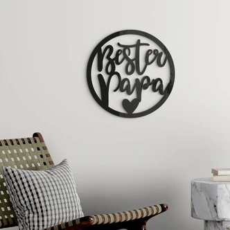 Wanddeko Schriftzug - Bester Papa - Acryldeko - Rund 