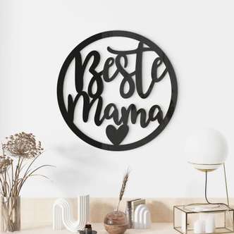 Wanddeko Schriftzug - Beste Mama - Acryldeko - Rund Wanddeko Schriftzug - Beste Mama - Acryldeko - Rund