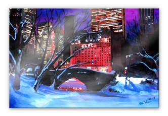 Acrylglasbild Bleichner - Der Central Park im Winter 