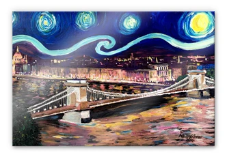 Acrylic print Bleichner - Starry Night in Budapest 