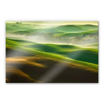 Tableau en verre acrylique Browko - Vertes prairies 