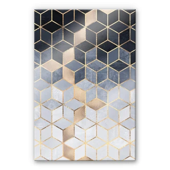 Acrylglas Fredriksson - Blue Geometry 