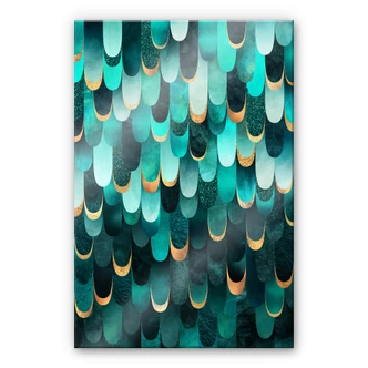 Acrylglasbild Fredriksson - Türkise Federn 