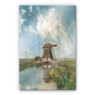 Glasbild Gabriël - Windmühle in einem Polder 