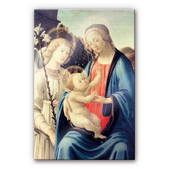 Acrylglasbild Botticelli - Madonna mit Kind und einem Engel 