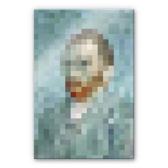 Tableau en verre acrylique Pixelart - van Gogh - Autoportrait 1889 Tableau en verre acrylique Pixelart - van Gogh - Autoportrait 1889