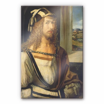Acrylglasbild Dürer - Selbstbildnis mit Landschaft 