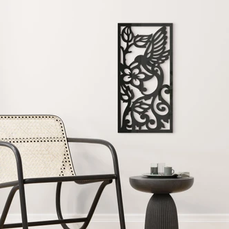 Wanddecoratie Kolibrie bloemen 