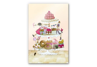 Stampa su vetro acrilico Leffler - Sfilata di muffin glitterati 