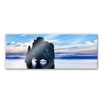 Tableau en verre acrylique - Rocher en Mer - Panorama 